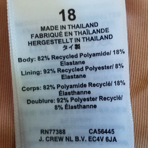 J Crew Ruched Ruffle One Piece Swimsuit 18 Pink V Neck Open Back NWT - Picture 7 of 8